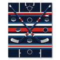 Geometric Blue Red Hockey Stick Rug