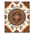 Earthy Geometric Sun Tribal Medallion Rug