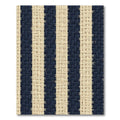Modern Navy and Cream Vertical Stripe Rug