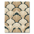 Art Deco Scalloped Shell Cream Slate Rug
