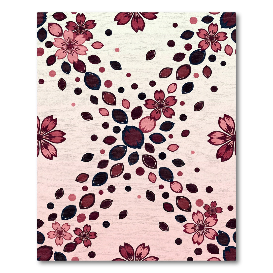 Cherry Blossom Pink Deep Red Accents Rug