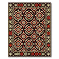 Crimson Gold Fish Floral Chain Border Rug