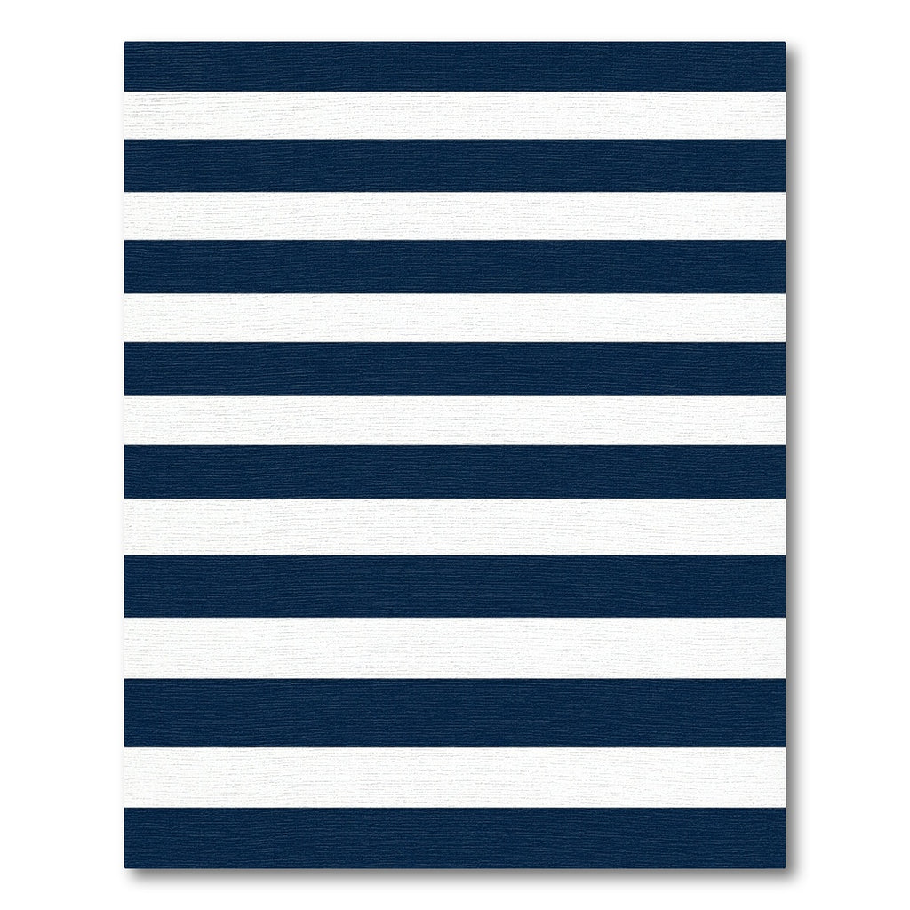 Chic Navy White Horizontal Band Rug