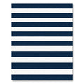 Chic Navy White Horizontal Band Rug