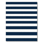 Chic Navy White Horizontal Band Rug