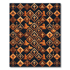 Copper Geometric Desert Cross Diamond Rug
