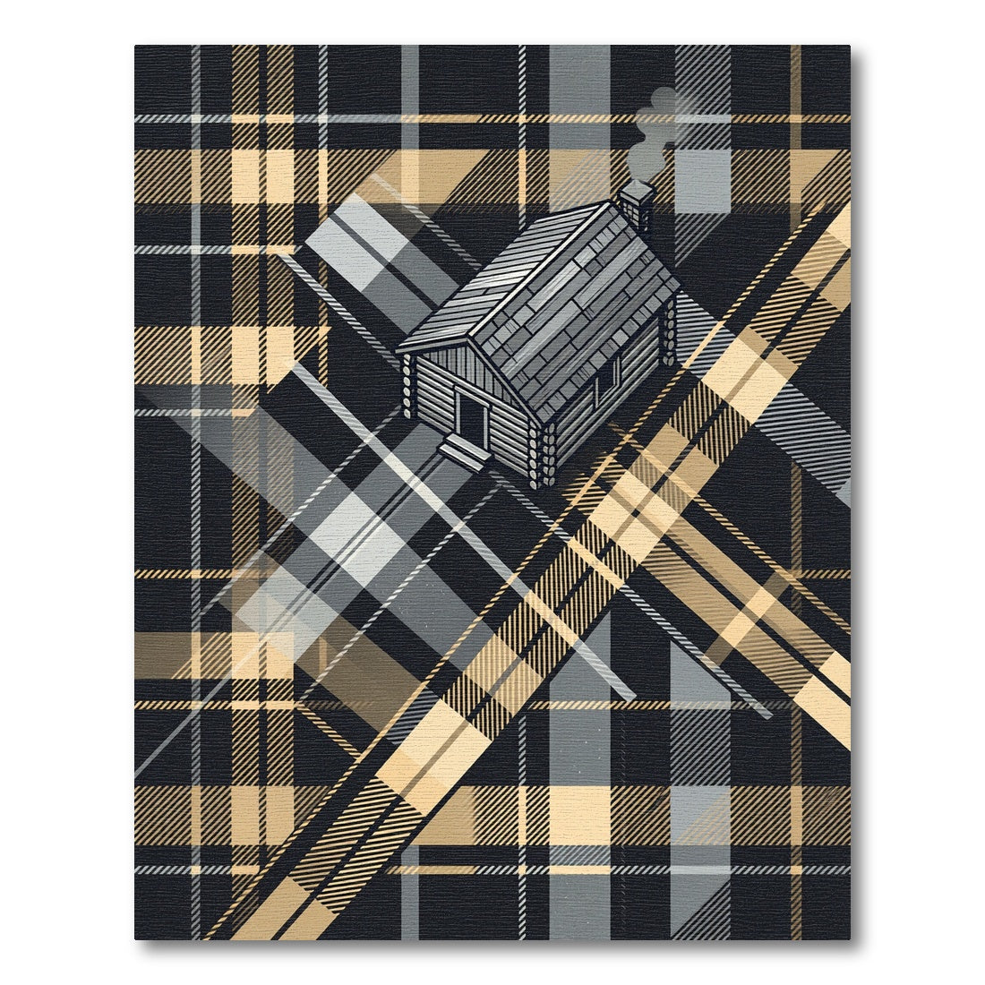 Rustic Log Cabin Plaid Tartan Rug