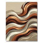 Abstract Earth Tone Wavy Flow Rug
