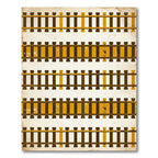 Vintage Amber Railway Track Graphic Rug