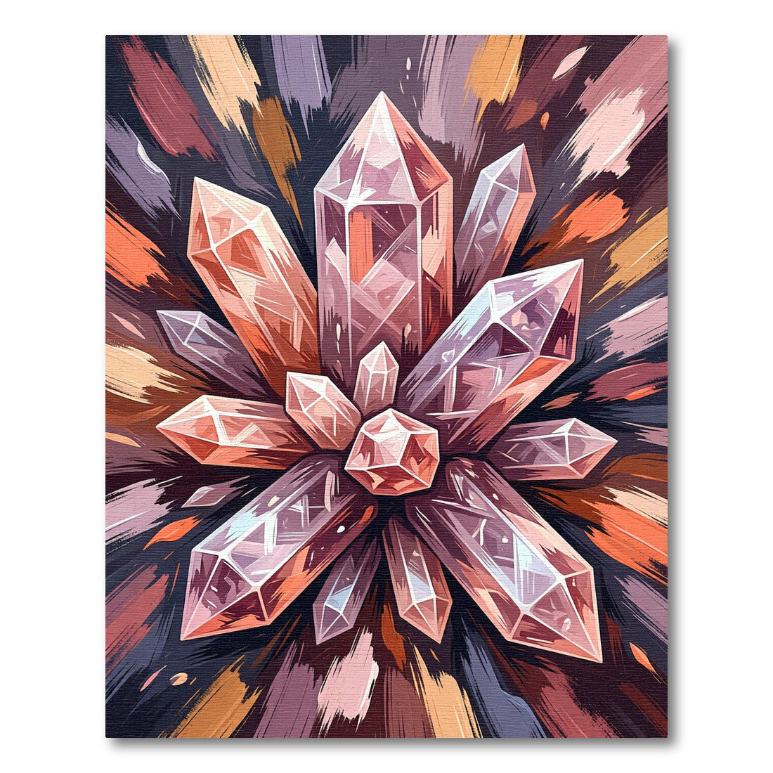 Radiant Amethyst Quartz Crystal Burst Rug