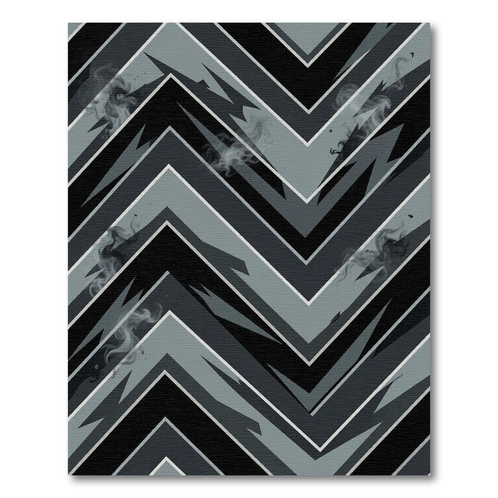 Modern Charcoal Zigzag Chevron Smoke Rug