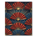 Art Deco Crimson and Midnight Fan Rug