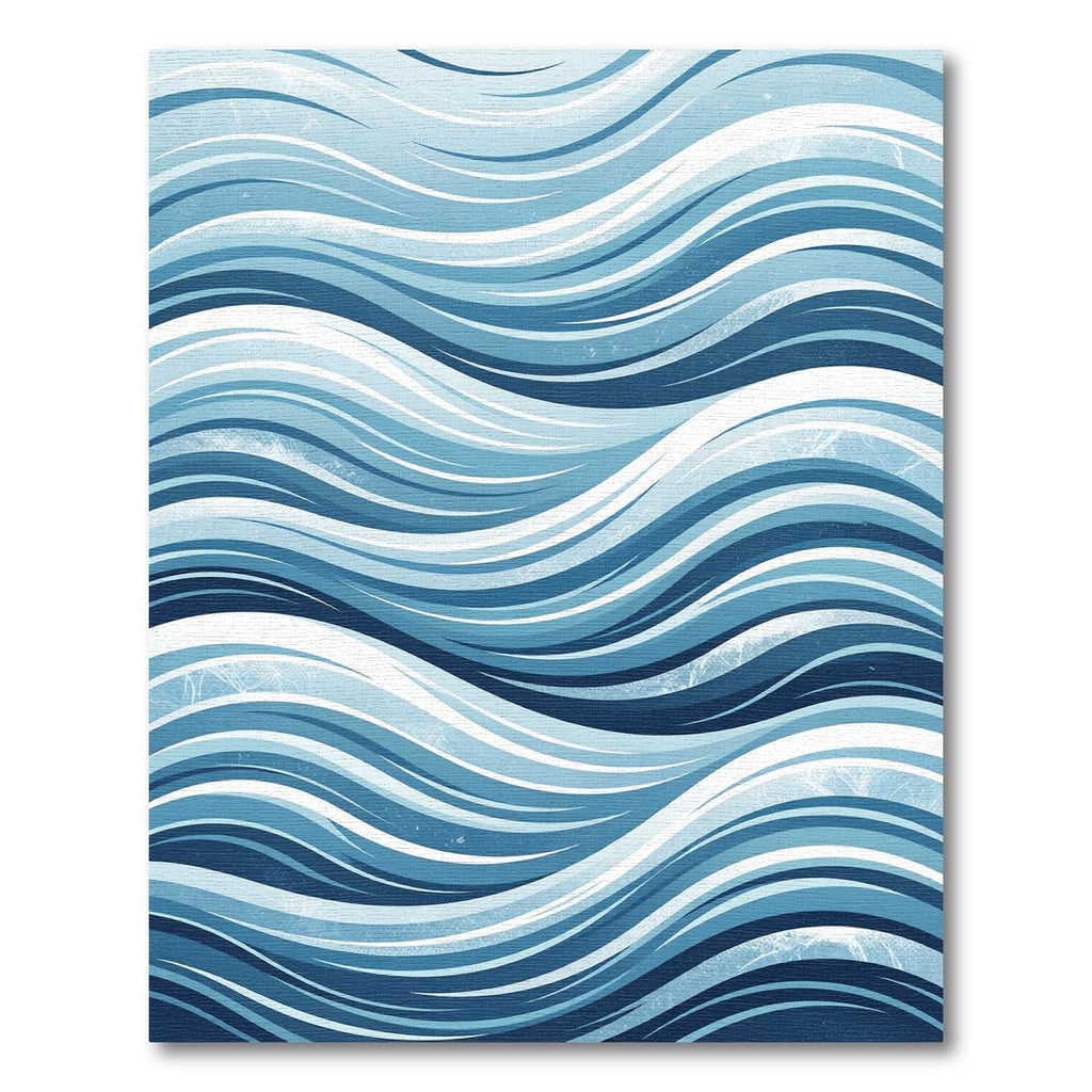 Abstract Wavy Liquid Blue Ocean Waves Rug