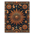 Celestial Sun Moon Paisley Sunburst Rug