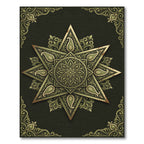 Sage Green Ornate Star Paisley Medallion Rug