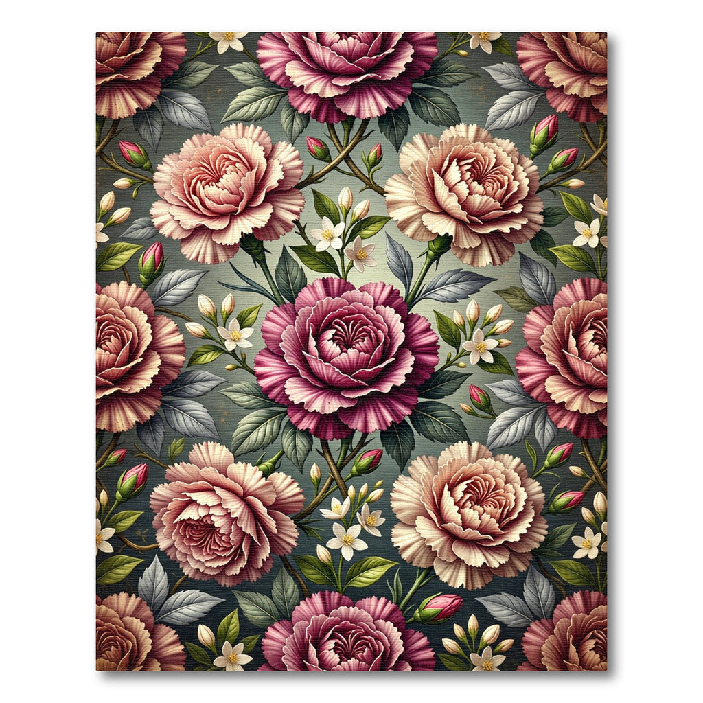 Crimson Pink Floral Garland Rug