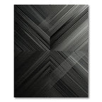 Sleek Black Geometric Chevron Stripe Rug