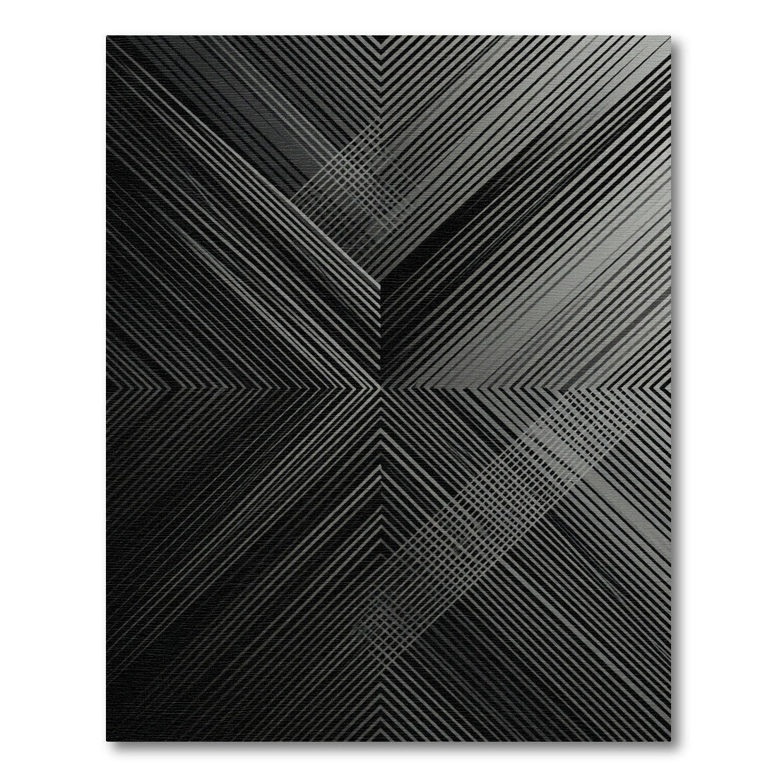 Sleek Black Geometric Chevron Stripe Rug
