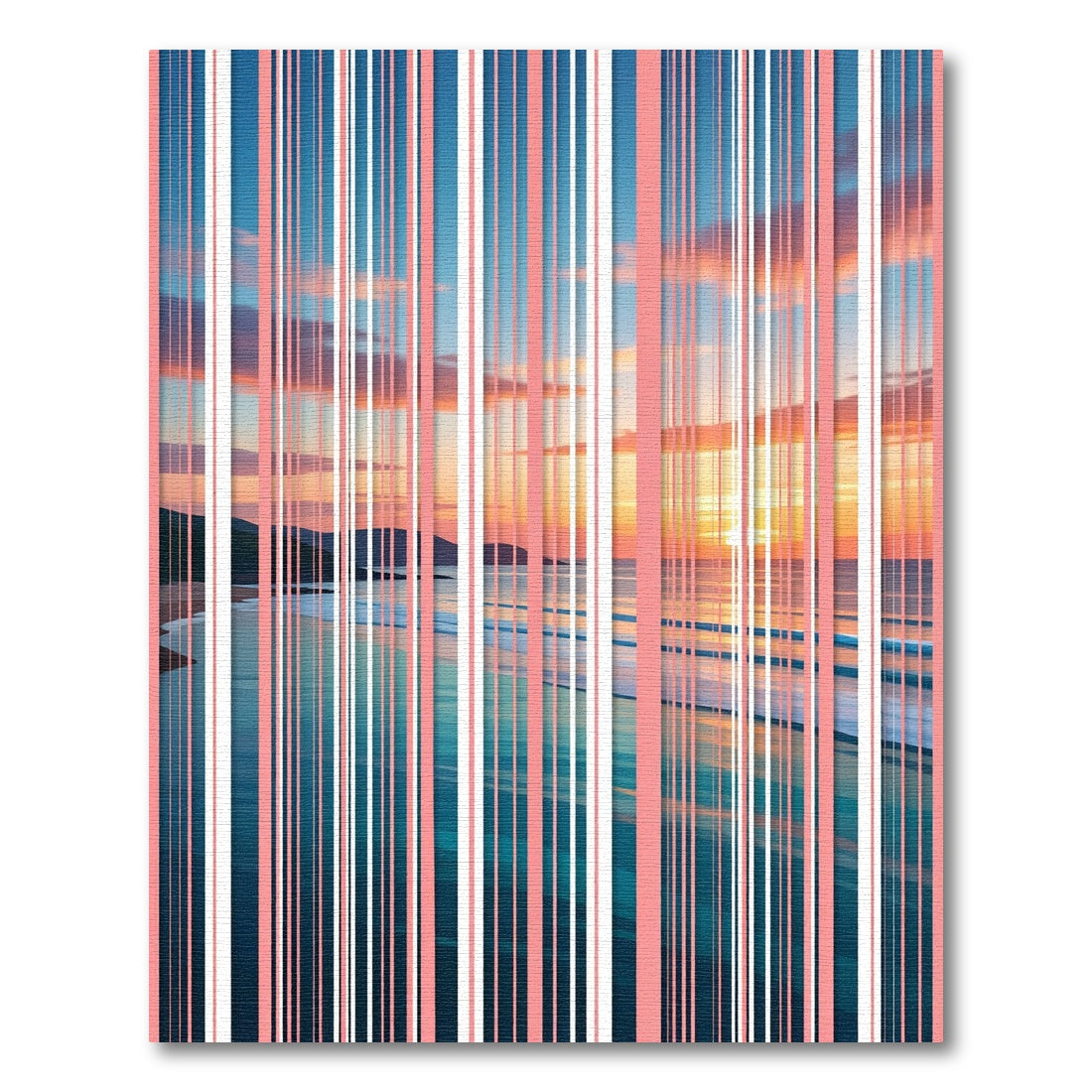 Sunset Horizon Vertical Stripe Landscape Rug