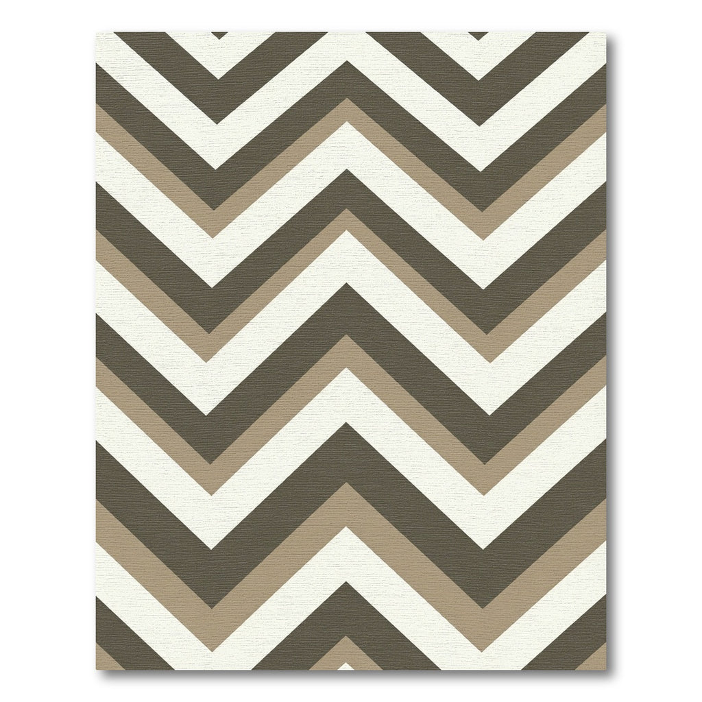 Earthy Neutral Chevron Stripes Rug