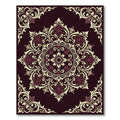 Crimson Ivory Floral Medallion Ornament Rug