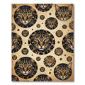 Golden Leopard Spotted Feline Portrait Rug