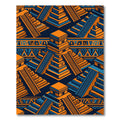 Geometric Orange Blue Aztec Pyramid Artwork Rug