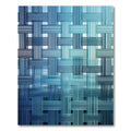 Contemporary Blue Woven Interlaced Geometric Rug