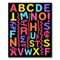 Vibrant Alphabet Composition Retro Rug