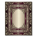 Ornate Burgundy Golden Victorian Baroque Scroll Rug