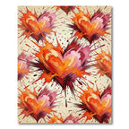 Fiery Heartburst Splash Art Rug