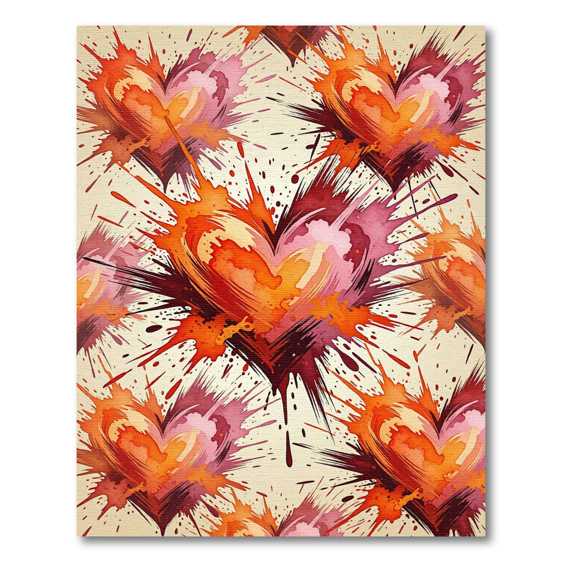 Fiery Heartburst Splash Art Rug