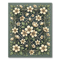 Sage Green Cream Floral Trellis Rug