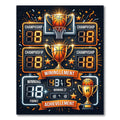 Golden Basketball Championship Trophy Scoreboard Rug