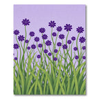 Field Of Purple Flowers With Grass Rug