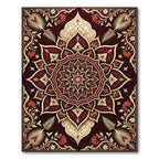 Crimson Gold Floral Medallion Rug
