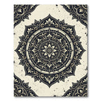 Ornate Black Floral Mandala Medallion Rug