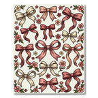 Blush Ribbon and Petal Floral Arrangement Rug