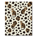 Brown Bengal Cats Animal Print Rug