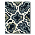 Abstract Charcoal Feline Fusion Liquid Art Rug