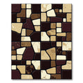 Earthy Stone Mosaic Irregular Shapes Rug