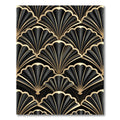 Art Deco Black Gold Fan Rug