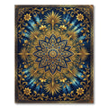 Golden Royal Blue Floral Sunburst Rug