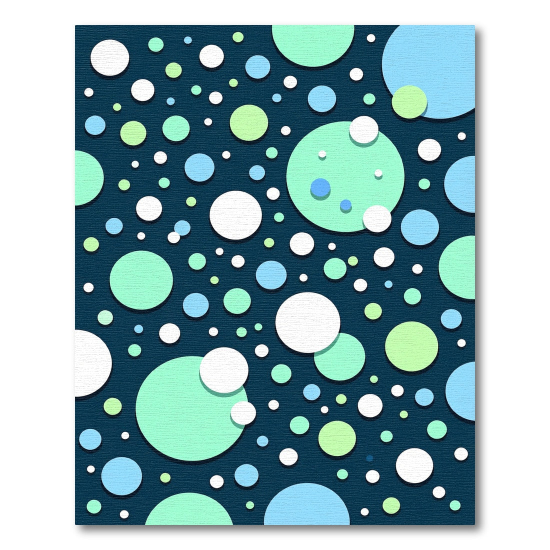 Modern Teal Circles Abstract Composition Rug