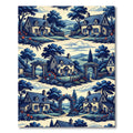 Charming Countryside Cottage Scene Rug