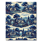 Charming Countryside Cottage Scene Rug