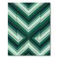 Geometric Green Layered Chevron Rug