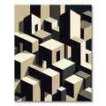 Geometric Isometric Monotone Skyscraper Art Rug