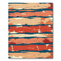 Distressed Burnt Orange Teal Horizontal Stripe Rug