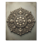 Elegant Bronze Floral Medallion Accent Rug